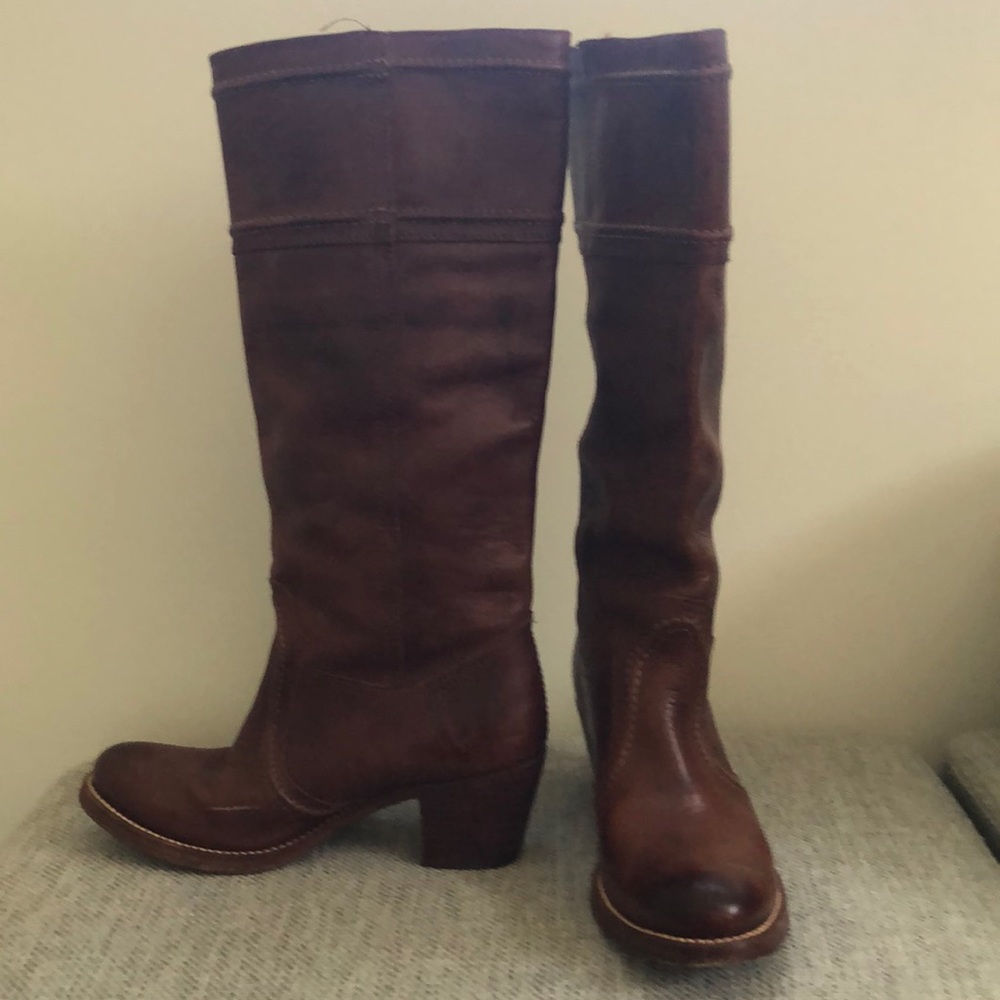Frye leather cognac boots size 7